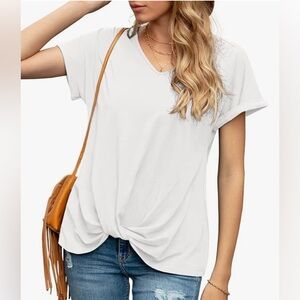 Oversized White Twist Front Shirt - NWT